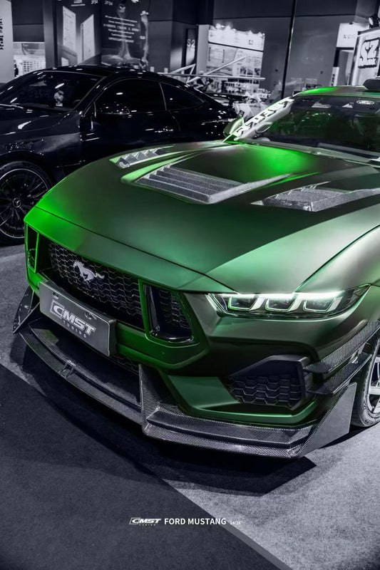 Ford Mustang S650 GT 2024-ON with Aftermarket Parts - V2 Front Lip Carbon Fiber / FRP from CMST Tuning
