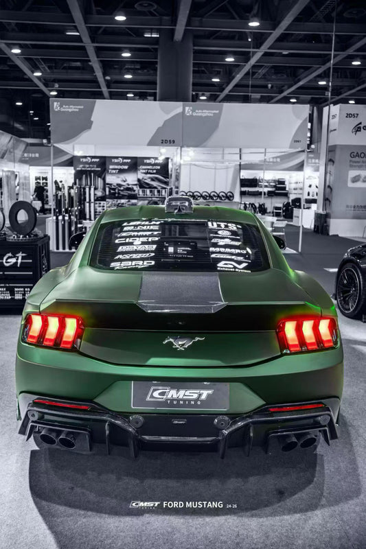 Ford Mustang S650 2.3 Ecoboost 5.0 GT Dark Horse 2024-ON with Aftermarket Parts - V2 Rear Diffuser Carbon Fiber / FRP from CMST Tuning