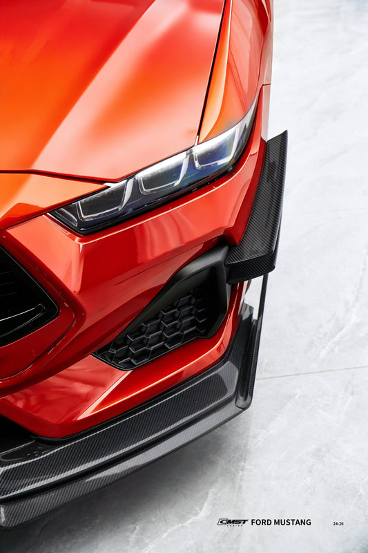 Ford Mustang S650 GT 2024-ON with Aftermarket Parts - V2 Front Lip Carbon Fiber / FRP from CMST Tuning