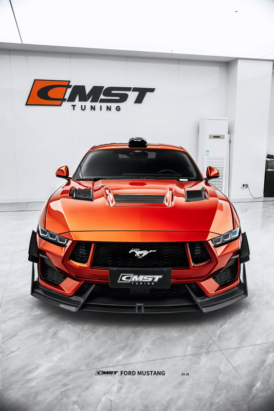 Ford Mustang S650 GT 2024-ON with Aftermarket Parts - V2 Front Lip Carbon Fiber / FRP from CMST Tuning