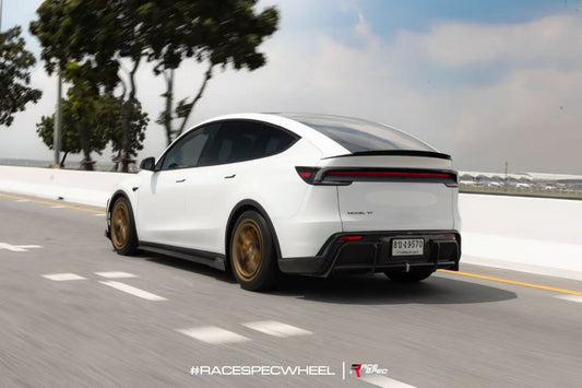 Tesla Model Y Juniper 2026-ON with Aftermarket Parts - V1 Side Skirts Carbon Fiber / FRP from CMST Tuning