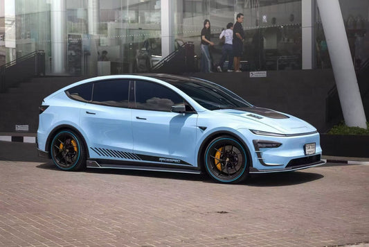Tesla Model Y Juniper 2026-ON with Aftermarket Parts - V1 Side Skirts Carbon Fiber / FRP from CMST Tuning