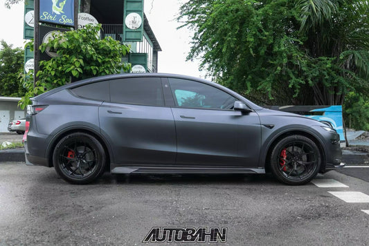 Tesla Model Y Juniper 2026-ON with Aftermarket Parts - V2 Side Skirts Carbon Fiber / FRP from CMST Tuning