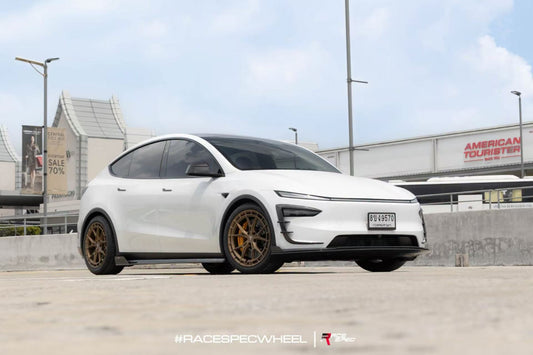 Tesla Model Y Juniper 2026-ON with Aftermarket Parts - V1 Side Skirts Carbon Fiber / FRP from CMST Tuning