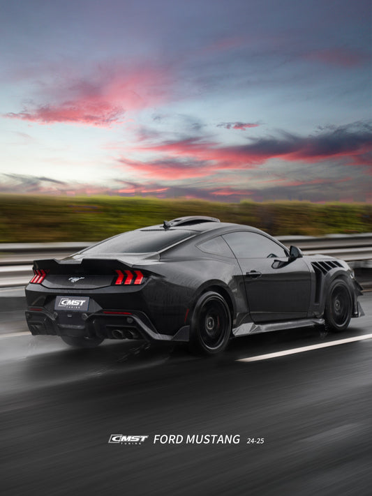 Ford Mustang S650 2.3 Ecoboost 5.0 GT Dark Horse 2024-ON with Aftermarket Parts - V2 Rear Diffuser Carbon Fiber / FRP from CMST Tuning