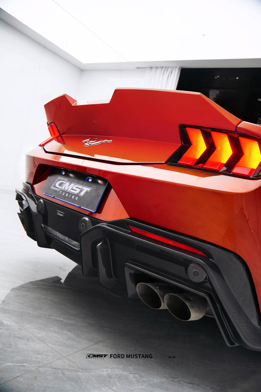 Ford Mustang S650 2.3 Ecoboost 5.0 GT Dark Horse 2024-ON with Aftermarket Parts - V2 Rear Diffuser Carbon Fiber / FRP from CMST Tuning