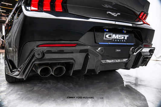 Ford Mustang S650 2.3 Ecoboost 5.0 GT Dark Horse 2024-ON with Aftermarket Parts - V2 Rear Diffuser Carbon Fiber / FRP from CMST Tuning