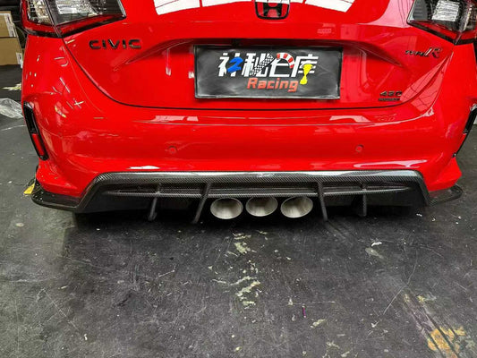 Honda Civic Type-R FL5 2023-ON with Aftermarket Parts - V2 Rear Diffuser Dry Pre-preg Carbon Fiber / FRP from CMST Tuning