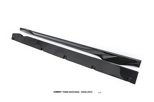 Ford Mustang S650 2.3 Ecoboost 5.0 GT Dark Horse 2024-ON with Aftermarket Parts - V2 Side Skirts Carbon Fiber / FRP from CMST Tuning