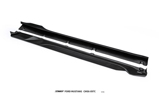 Ford Mustang S650 2.3 Ecoboost 5.0 GT Dark Horse 2024-ON with Aftermarket Parts - V2 Side Skirts Carbon Fiber / FRP from CMST Tuning
