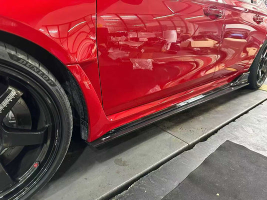 Honda Civic Type-R FL5 2023-ON with Aftermarket Parts - V2 Side Skirts Dry Pre-preg Carbon Fiber / FRP from CMST Tuning