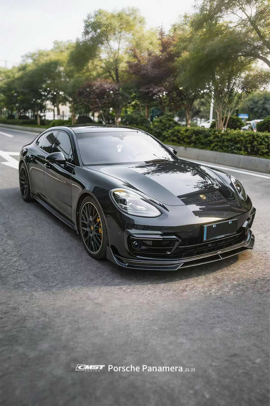 Porsche Panamera 971 971.1 RWD/Base/4/4S/GTS/Turbo/Turbo S 2017-2020 & Panamera 971 971.2 RWD/Base/4/4S/GTS/Turbo/Turbo S 2021-2023 with Aftermarket Parts - V2 Style Pre-preg Carbon & FRP Side Skirts from CMST Tuning
