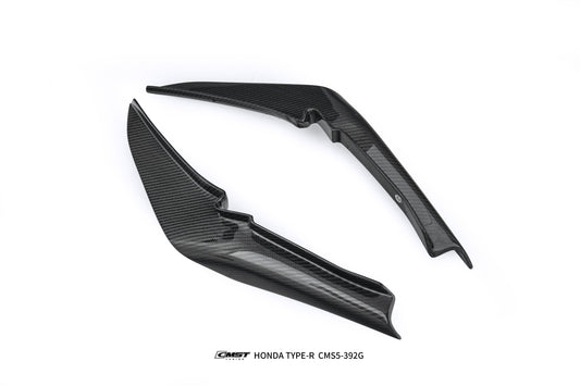 Honda Civic Type-R FL5 2023-ON with Aftermarket Parts - V2 Style Front Canards Dry Pre-preg Carbon Fiber / FRP from CMST Tuning