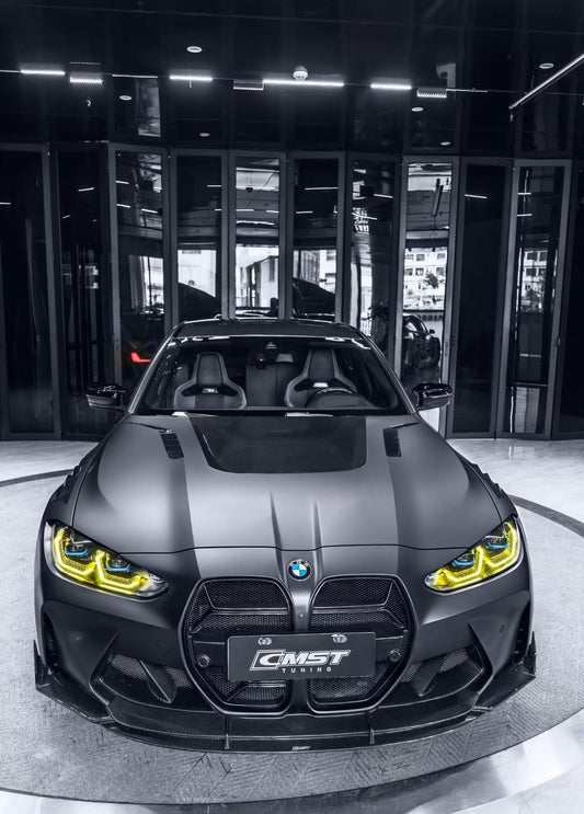 BMW M3CS M3C M3 G80 G81 2021-ON &  M4CS M4C M4 G82 G83 2021-ON with Aftermarket Parts - V4 Style Hood Carbon Fiber / FRP from CMST Tuning