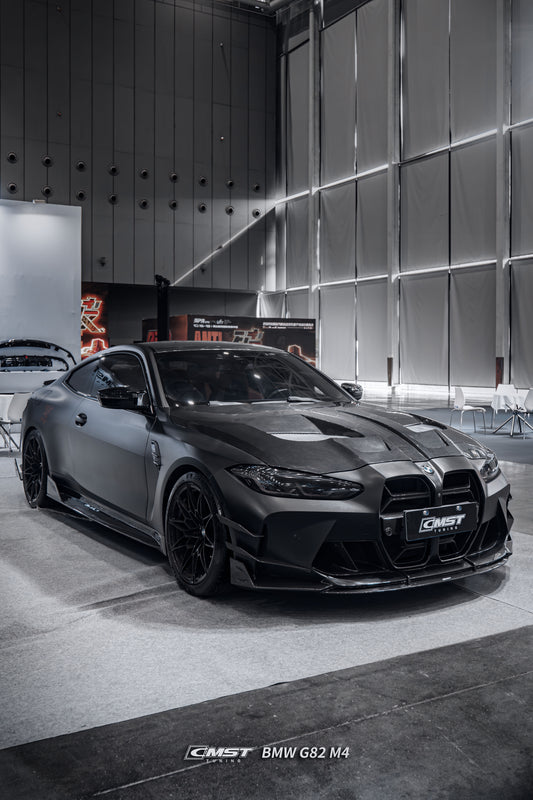 BMW M4CS M4C M4 G82 G83 2021-ON with Aftermarket Parts - V2 Style Side Skirts Dry Pre-preg Carbon Fiber / FRP from CMST Tuning