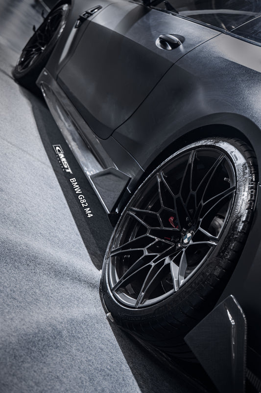BMW M4CS M4C M4 G82 G83 2021-ON with Aftermarket Parts - V2 Style Side Skirts Dry Pre-preg Carbon Fiber / FRP from CMST Tuning