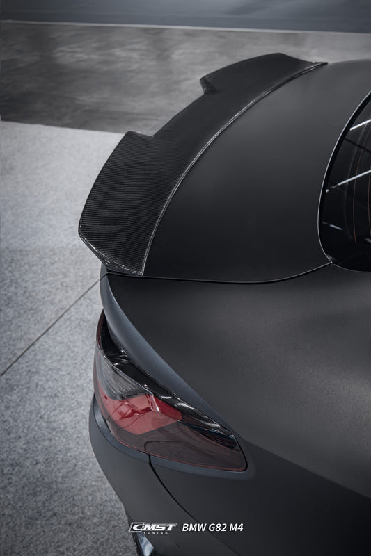 BMW 4 series 430i M440i G22 2020-ON & M4/M4C/M4CS G82 2021-ON with Aftermarket Parts - Pre-preg Carbon Fiber & FRP Rear Spoiler from CMST Tuning 