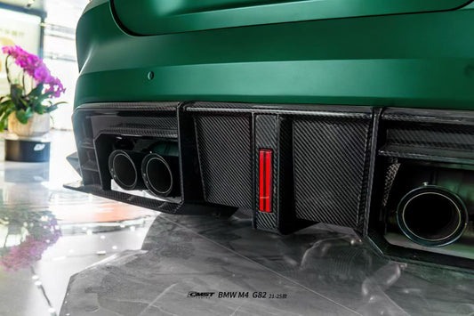 BMW M3CS M3C M3 G80 G81 2021-ON & M4CS M4C M4 G82 G83 2021-ON with Aftermarket Parts - V2 Style Rear Diffuser & Canards Dry Pre-preg Carbon Fiber / FRP from CMST Tuning