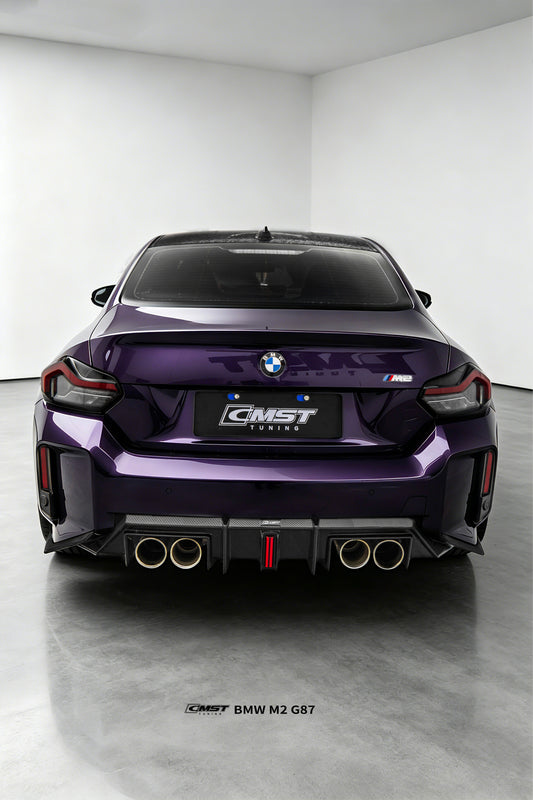 BMW M2CS M2 G87 2023-ON with Aftermarket Parts - V2 Style Rear Diffuser Dry Pre-preg Carbon Fiber / FRP from CMST Tuning