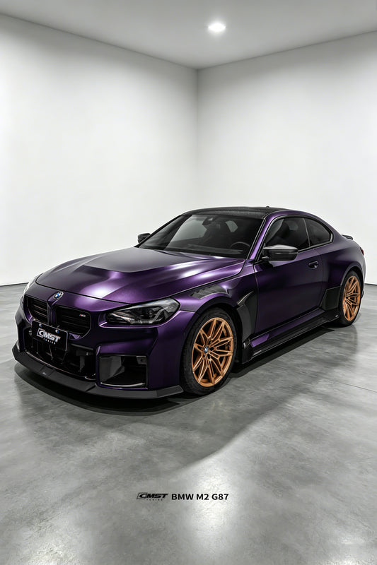 BMW M2CS M2 G87 2023-ON with Aftermarket Parts - V2 Style Side Skirts Dry Pre-preg Carbon Fiber / FRP from CMST Tuning