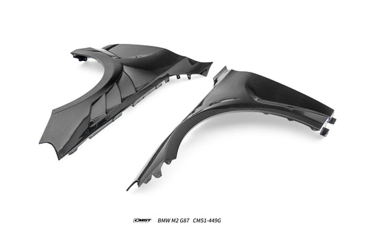 BMW M2CS M2 G87 2023-ON with Aftermarket Parts - V2 Style Front Fenders Dry Pre-preg Carbon Fiber / FRP from CMST Tuning