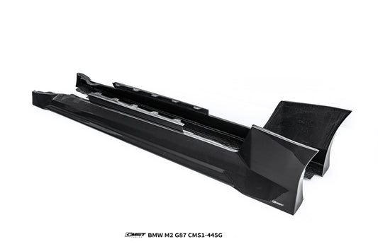 BMW M2CS M2 G87 2023-ON with Aftermarket Parts - V2 Style Side Skirts Dry Pre-preg Carbon Fiber / FRP from CMST Tuning