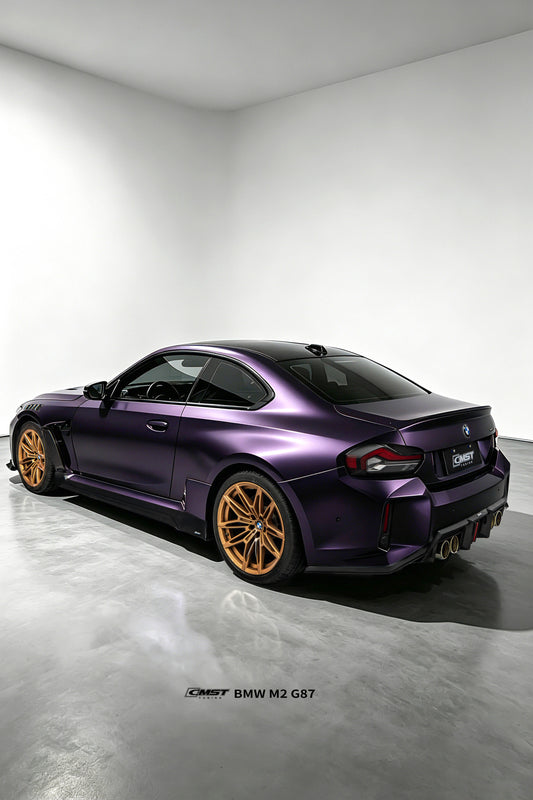 BMW M2CS M2 G87 2023-ON with Aftermarket Parts - V2 Style Side Skirts Dry Pre-preg Carbon Fiber / FRP from CMST Tuning