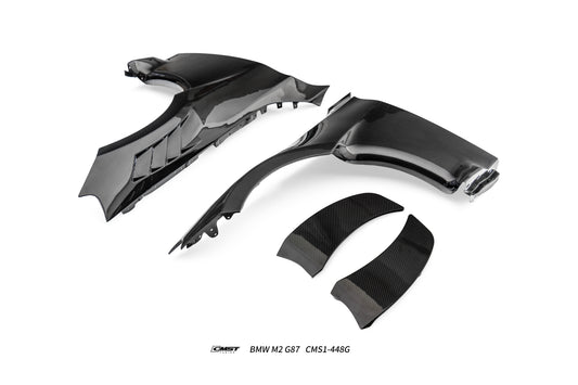 BMW M2CS M2 G87 2023-ON with Aftermarket Parts - V1 Style Front Fenders Dry Pre-preg Carbon Fiber / FRP from CMST Tuning