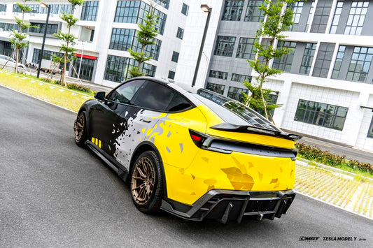 Tesla Model Y Juniper 2026-ON with Aftermarket Parts - V2 Rear Spoiler Carbon Fiber / FRP from CMST Tuning
