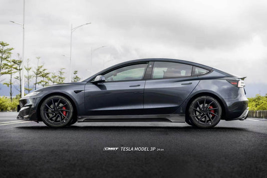 Tesla Model 3 Highland / Performance 2024-ON with Aftermarket Parts - V1 Style Side Skirts Carbon Fiber from CMST Tuning