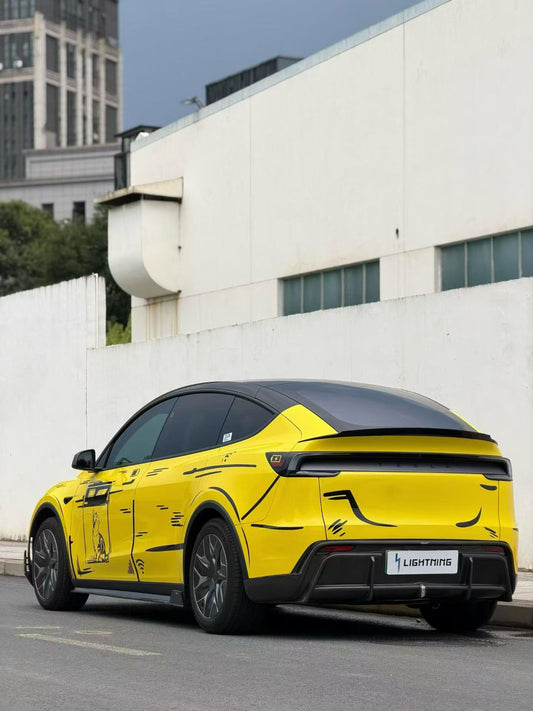 Tesla Model Y Juniper 2026-ON with Aftermarket Parts - V2 Rear Diffuser Carbon Fiber / FRP from CMST Tuning
