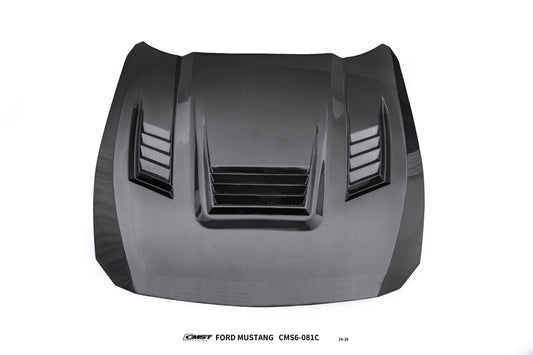 Ford Mustang S650 2.3 Ecoboost 5.0 GT Dark Horse 2024-ON with Aftermarket Parts - V3 Hood Carbon Fiber / FRP from CMST Tuning