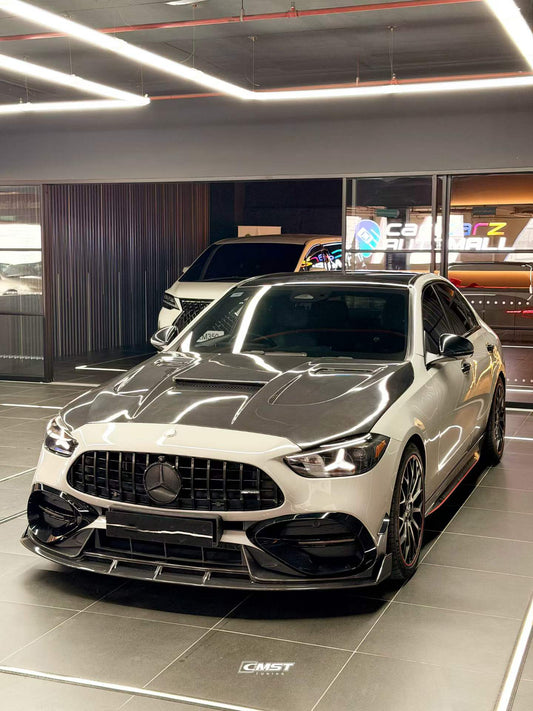 Mercedes Benz C-Class C63S C63 C43 AMG C300 W206 S206 2021-ON with Aftermarket Parts - V3 Hood Carbon Fiber / FRP from CMST Tuning