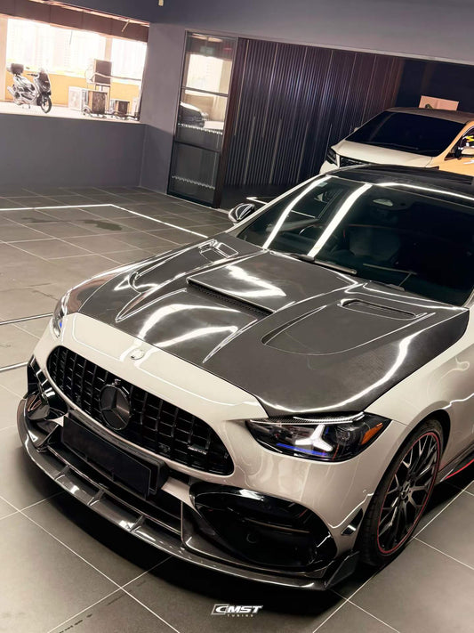 Mercedes Benz C-Class C63S C63 C43 AMG C300 W206 S206 2021-ON with Aftermarket Parts - V3 Hood Carbon Fiber / FRP from CMST Tuning