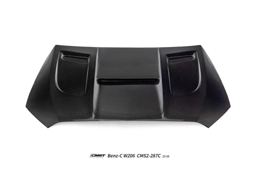Mercedes Benz C-Class C63S C63 C43 AMG C300 W206 S206 2021-ON with Aftermarket Parts - V3 Hood Carbon Fiber / FRP from CMST Tuning