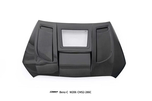 Mercedes Benz C-Class C63S C63 C43 AMG C300 W206 S206 2021-ON with Aftermarket Parts - V2 Hood Carbon Fiber / FRP from CMST Tuning