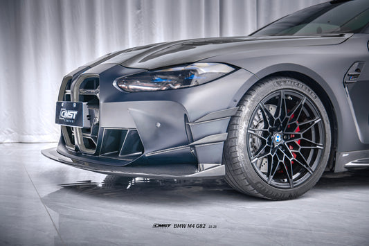 BMW M3CS M3C M3 G80 G81 2021-ON &  M4CS M4C M4 G82 G83 2021-ON with Aftermarket Parts - V2 Style Front Canards Dry Pre-preg Carbon Fiber / FRP from CMST Tuning