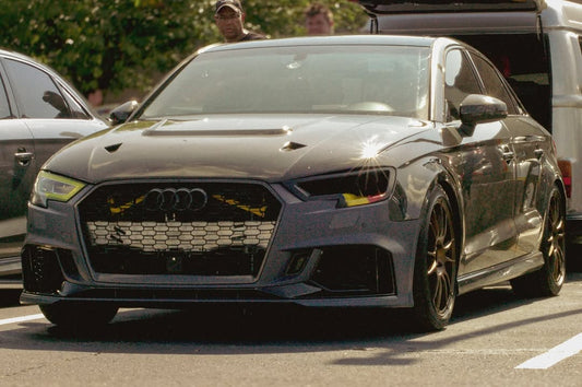 Audi RS3 S3 A3 8V / 8V.5 2014 2015 2016 2017 2018 2019 2020 with Aftermarket Parts - V4 Hood Bonnet Carbon Fiber / FRP from  CMST Tuning