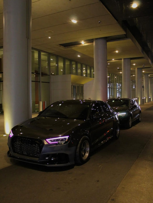 Audi RS3 S3 A3 8V / 8V.5 2014 2015 2016 2017 2018 2019 2020 with Aftermarket Parts - V4 Hood Bonnet Carbon Fiber / FRP from  CMST Tuning