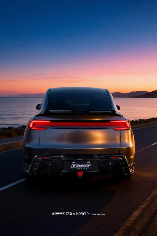 Tesla Model Y Juniper 2026-ON with Aftermarket Parts - V5 Rear Diffuser PP Polypropylene from CMST Tuning
