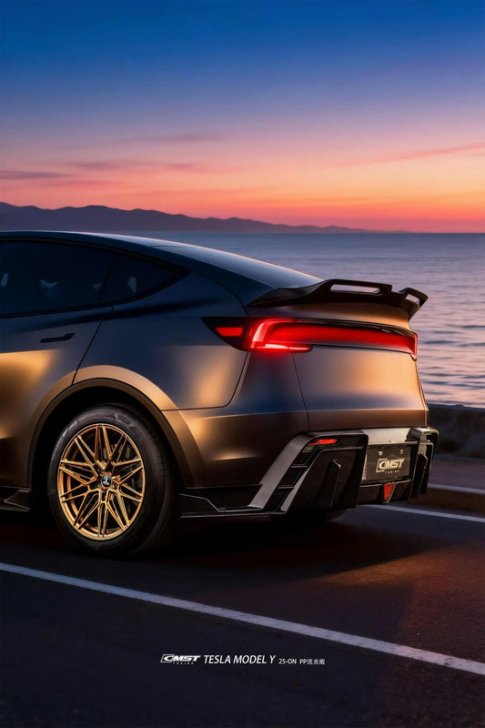 Tesla Model Y Juniper 2026-ON with Aftermarket Parts - V5 Rear Diffuser PP Polypropylene from CMST Tuning