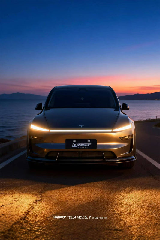 Tesla Model Y Juniper 2026-ON with Aftermarket Parts - V6 Front Lip PP Polypropylene from CMST Tuning