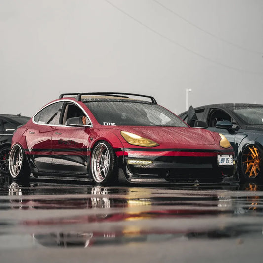 Tesla Model 3 Performance Long Range Standard Base 2017-2023 with Aftermarket Parts - Widebody Fenders & Wheel Arches Carbon Fiber / FRP from CMST Tuning