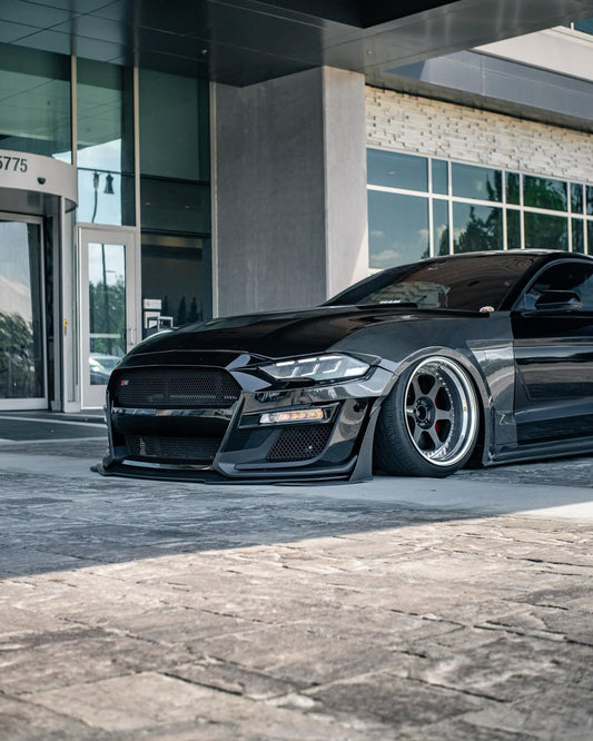 Ford Mustang GT 5.0 Mach1 Bullitt Ecoboost 2.3 S550.2 2018 2019 2020 2021 2022 2023 with Aftermarket Parts - Widebody Front Fenders & Wheel Arches Carbon Fiber / FRP from CMST Tuning