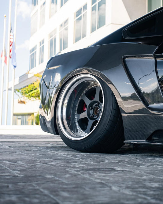 Ford Mustang GT 5.0 Mach1 Bullitt Ecoboost 2.3 S550.2 2018 2019 2020 2021 2022 2023 with Aftermarket Parts - Widebody Front Fenders & Wheel Arches Carbon Fiber / FRP from CMST Tuning