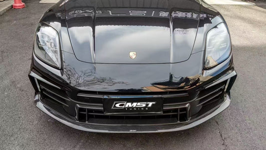 Porsche Panamera 976 Base 4 4S E-Hybird 2024 with Aftermarket Parts - Front Canards Pre-preg Carbon Fiber / FRP from CMST Tuning