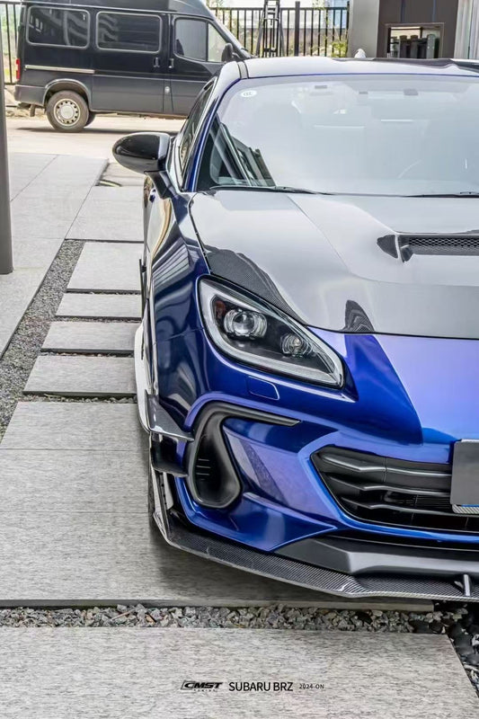 Subaru BRZ ZD8 2022 2023 2024 with Aftermarket Parts - V1 Style Front Canards Carbon Fiber from CMST Tuning