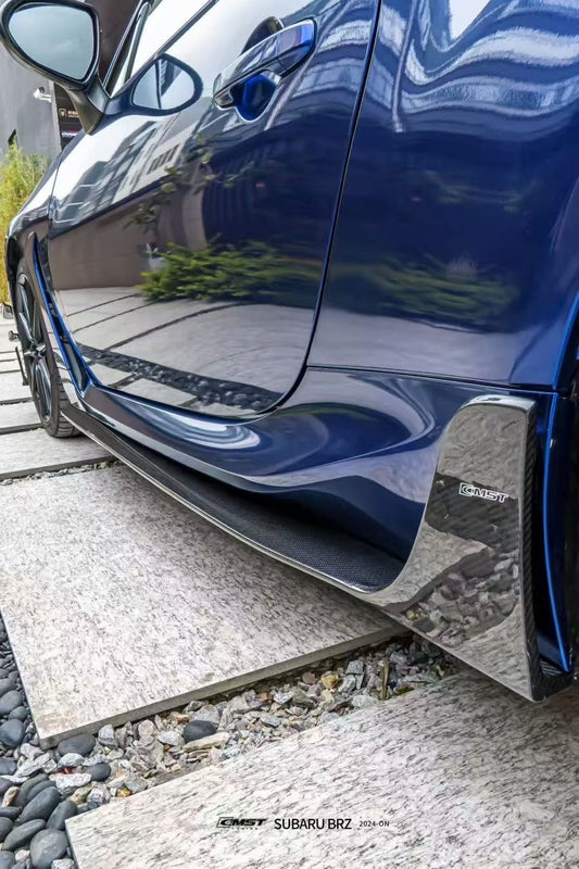 Subaru BRZ ZD8 & Toyota GR86 ZN8 2022 2023 2024 with Aftermarket Parts - V1 Style Side Skirts Carbon Fiber from CMST Tuning
