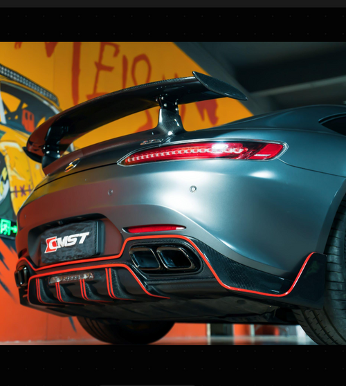 Mercedes Benz AMG GT GTS C190 2016-2021 with Aftermarket Parts - Carbon Fiber & FRP Rear Diffuser from CMST Tuning