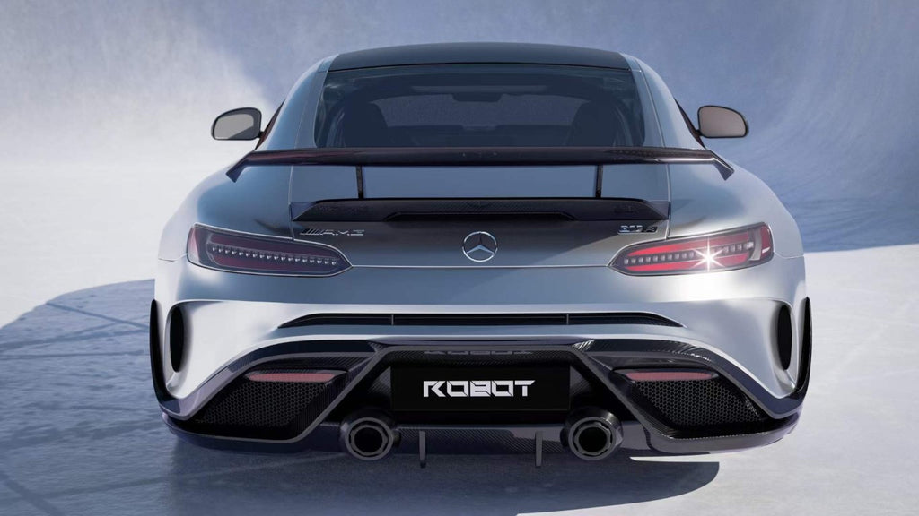 Mercedes Benz AMG GT/GTS C190 (fits both Pre-facelift & facelift) 2015-2021 with Aftermarket Parts - Paragon Style Carbon Fiber & FRP Rear Bumper & Diffuser ( Exhaust Pipe Extension & Tips Included) from Robot Craftsman